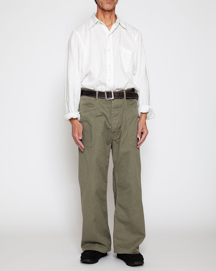 FP015・UTILITY NAVY SLACKS / Light OG w/ Bio-wash