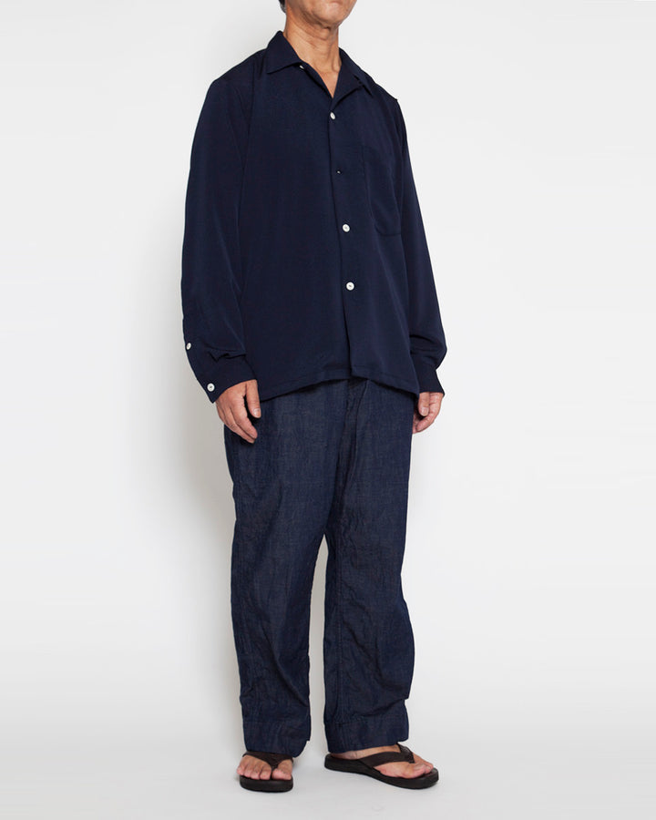 FP018・NAVY EASY SLACKS / Indigo Denim
