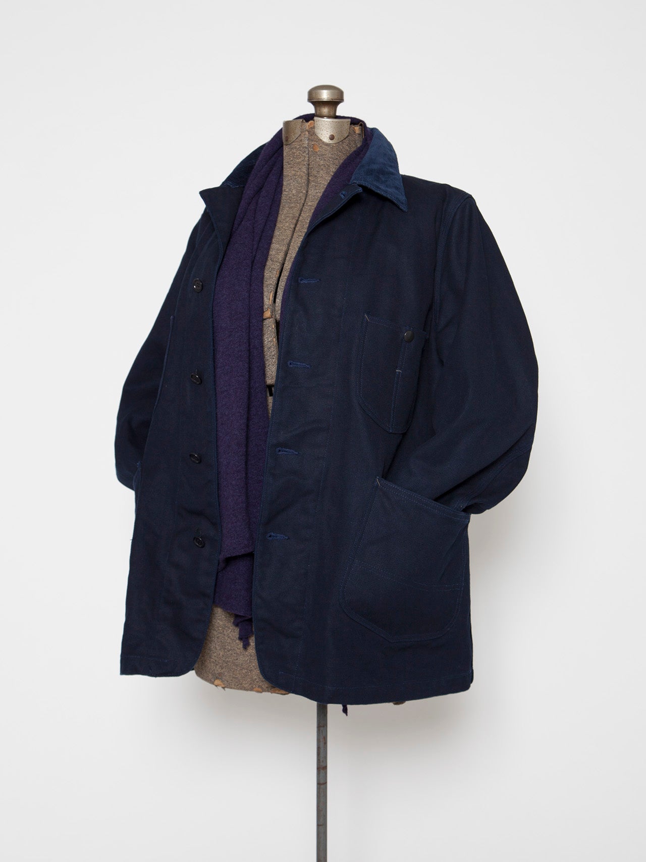CJ043 - CORONA・Myrtle Work Coat / TAKEYARI Craft Canvas - Navy