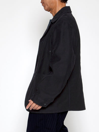 CJ002 - CORONA・Utility Work Coat / Cotton Moleskin / Black