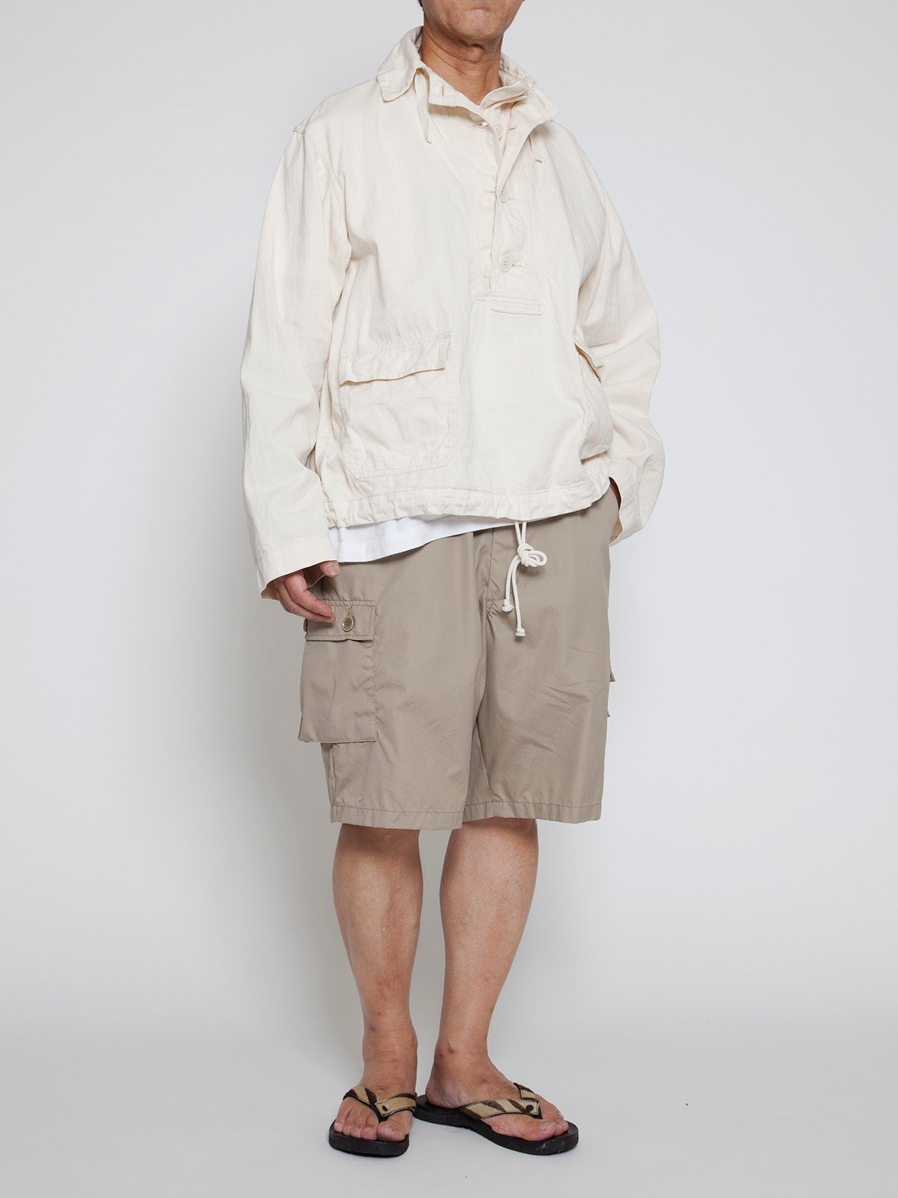 CJ003・Utility Navy Pullover Jacket / Natural Drill – THE CORONA