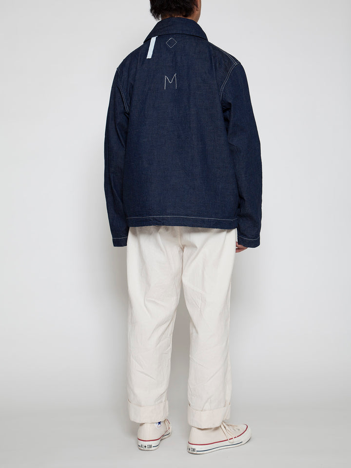CJ003・Utility Navy Pullover Jacket / High Density Indigo Denim w/Natural Stitch