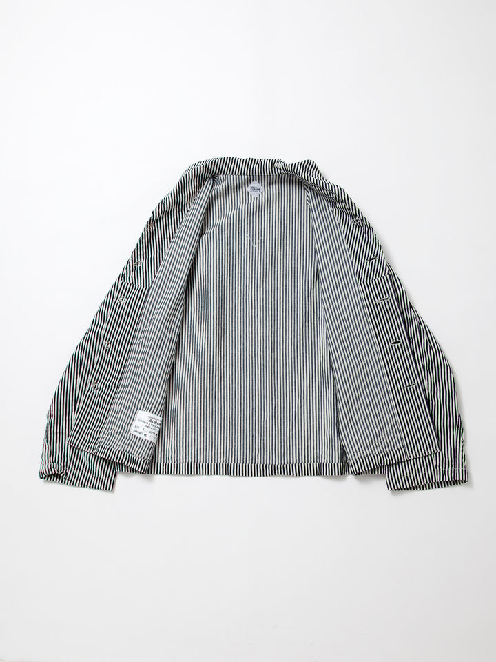 CJ004・Utility Navy Jumper / High Density Hickory Stripe - Indigo×Natural