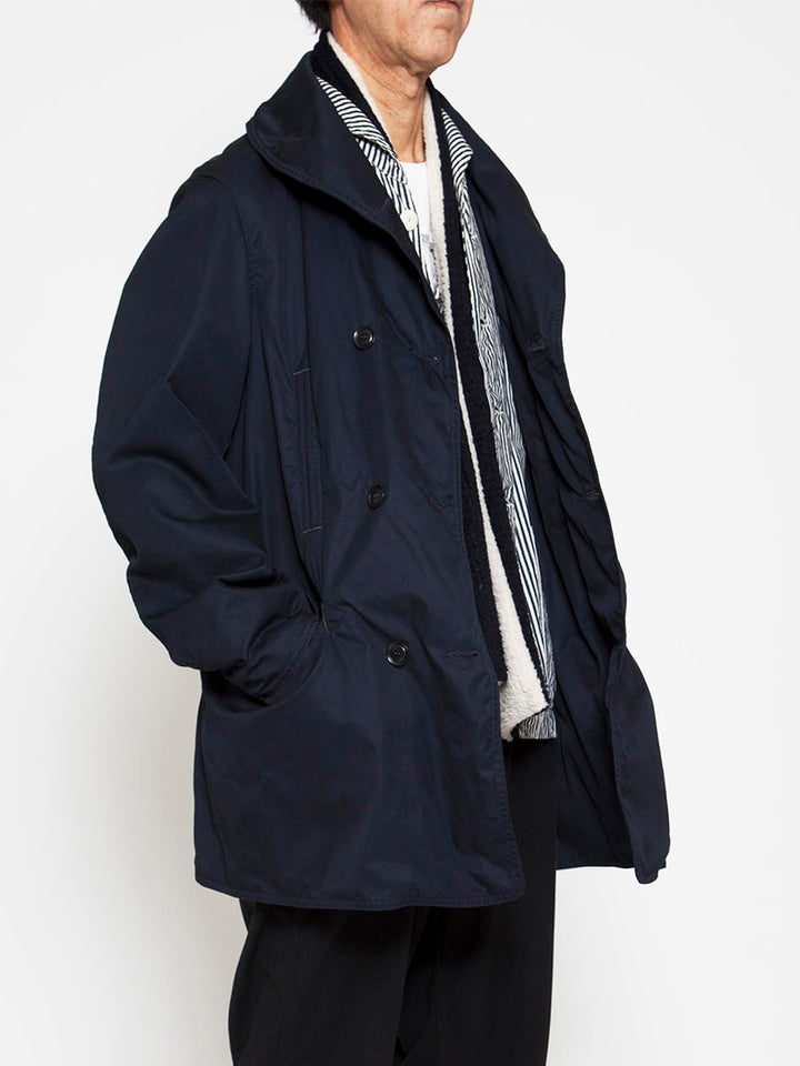CJ009・Utility Mackinaw Coat / High Density Cotton Gabardine - Midnight Navy