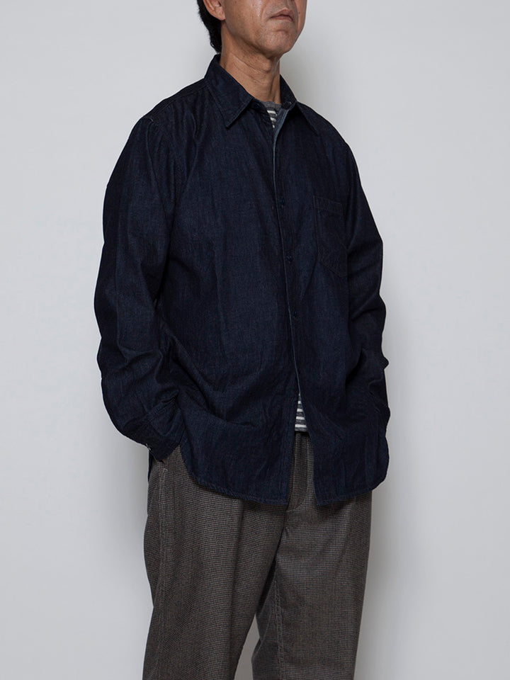 CS001・NAVY 1pocket Shirt / 6oz Denim - Indigo