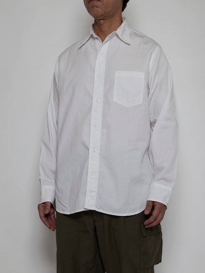 CS001 - CORONA・NAVY 1pocket Shirt / Peru Cotton Shirt Twill - Off-White