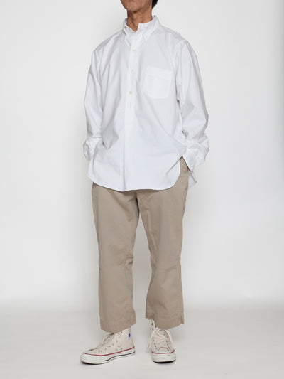 CS005 - CORONA・White Collar Work Shirt / American Sea Island Cotton - White