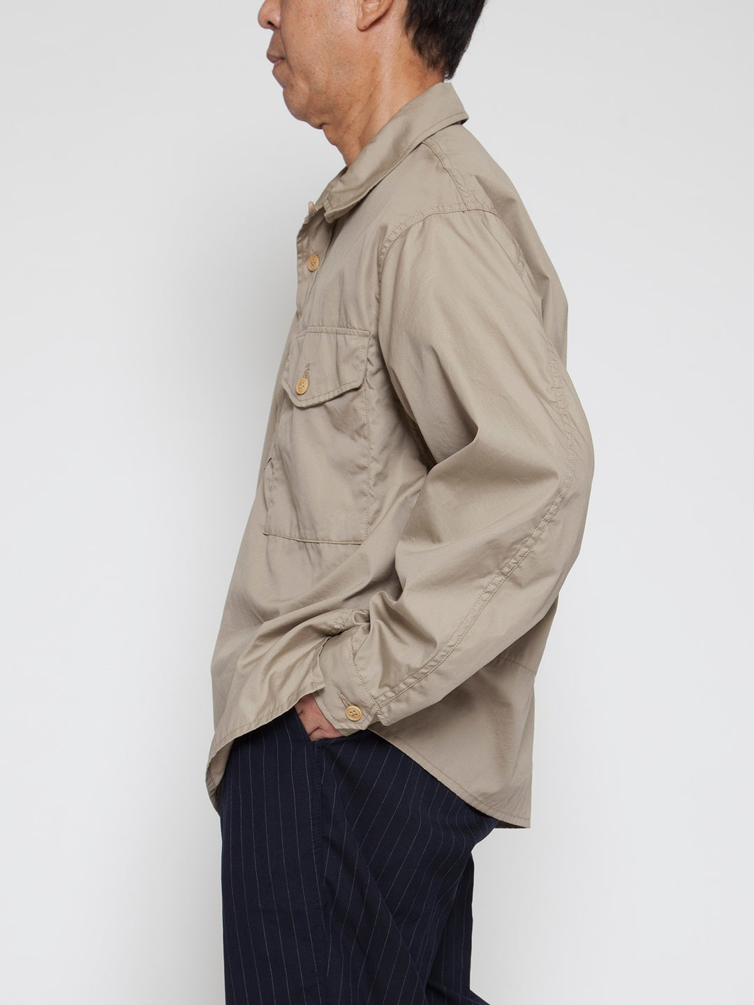 CS008・Utility Pullover Stream Shirt / USMC M-51 NYCO Blocks - Beige