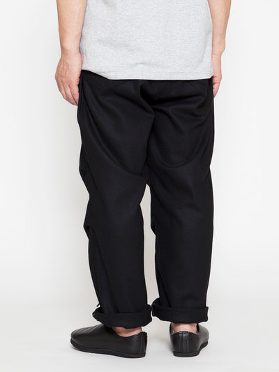 FP005E - FATIGUE SLACKS "AGGRESSOR EASY SLACKS" / Wool + Ester Stretch Twill - Black