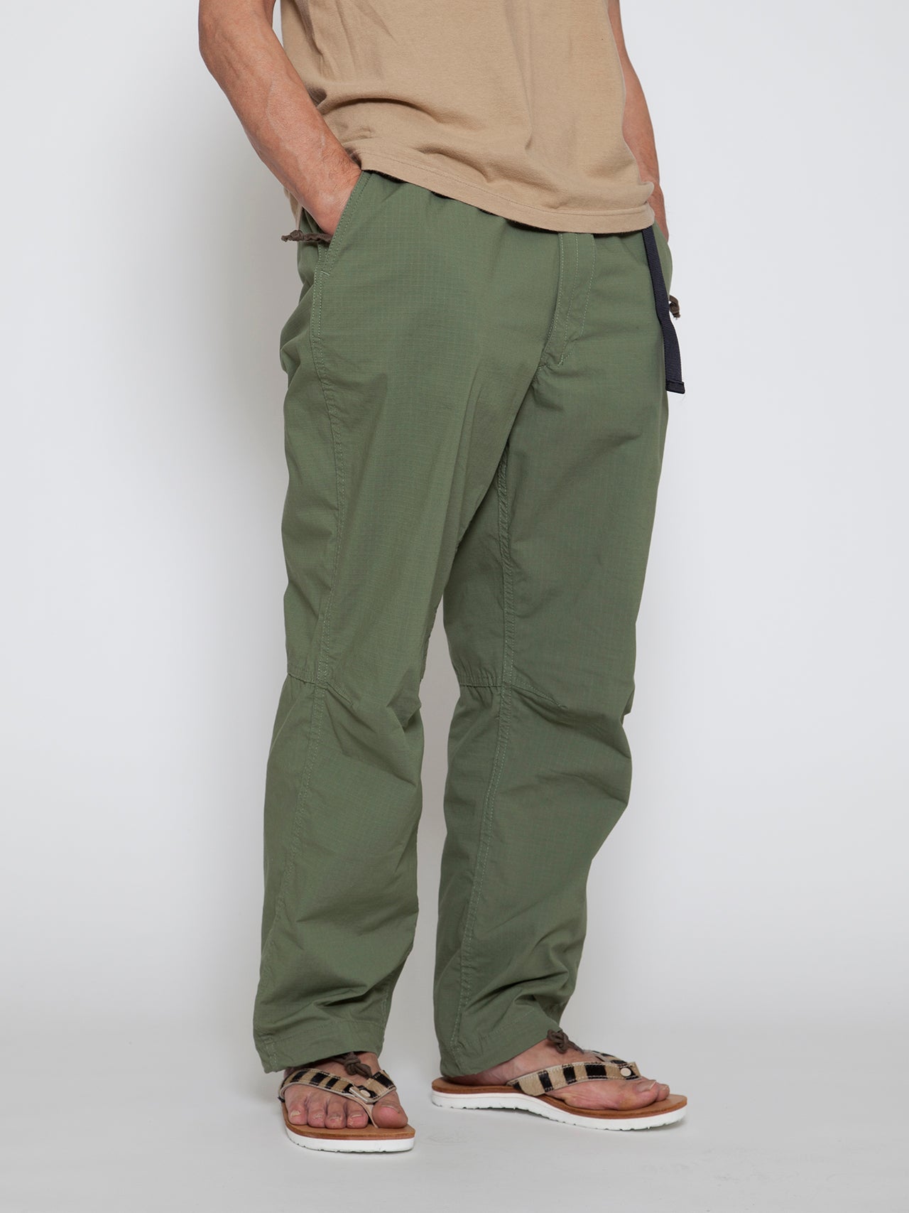 FP007E - FATIGUE SLACKS "EX-48 EASY SLACKS" / Nylon + Cotton Ripstop - Tropical Green