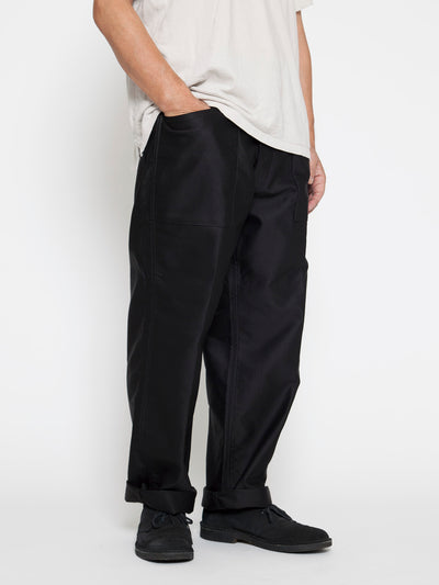 FP016 - FATIGUE SLACKS "SEAMANS SLACKS" / Giza Cotton Moleskin - Black
