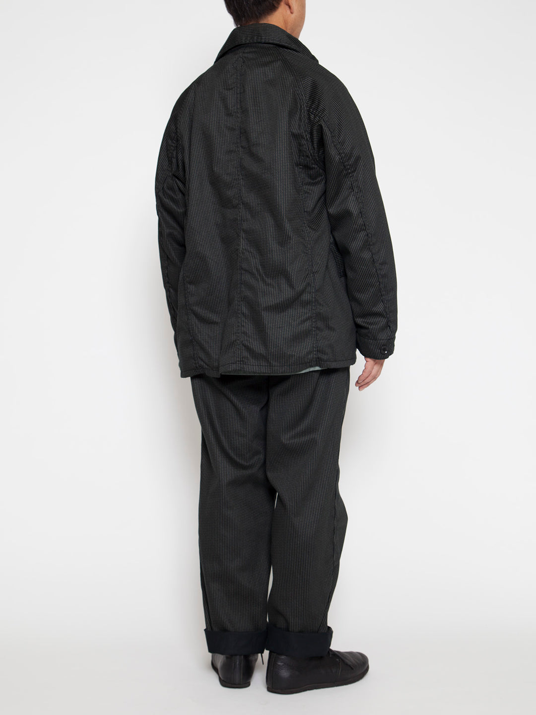 CJ001・Utility Game Jacket / Black Key Stripe - Grey Stripe on Black