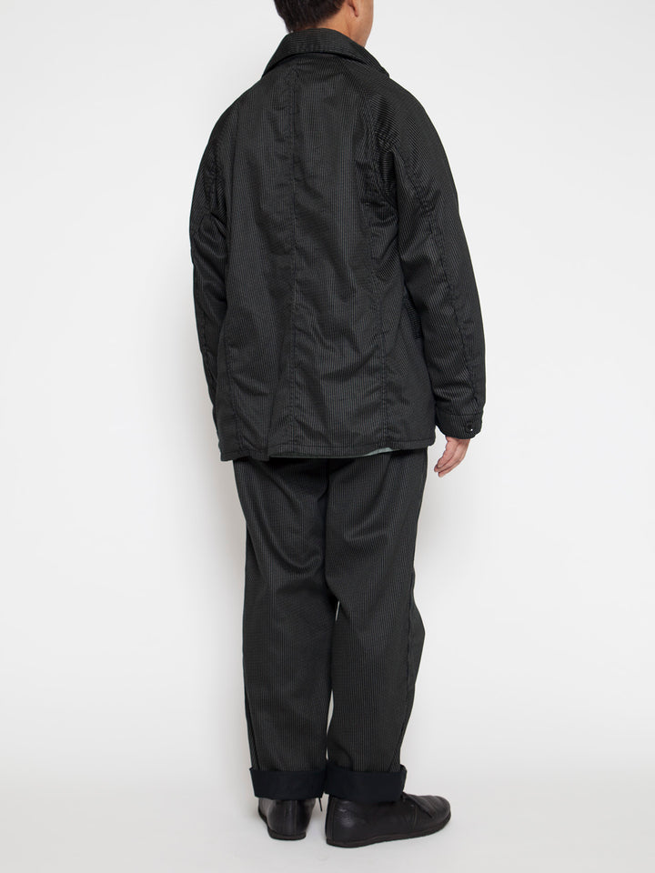 CJ001・Utility Game Jacket / Black Key Stripe - Grey Stripe on Black