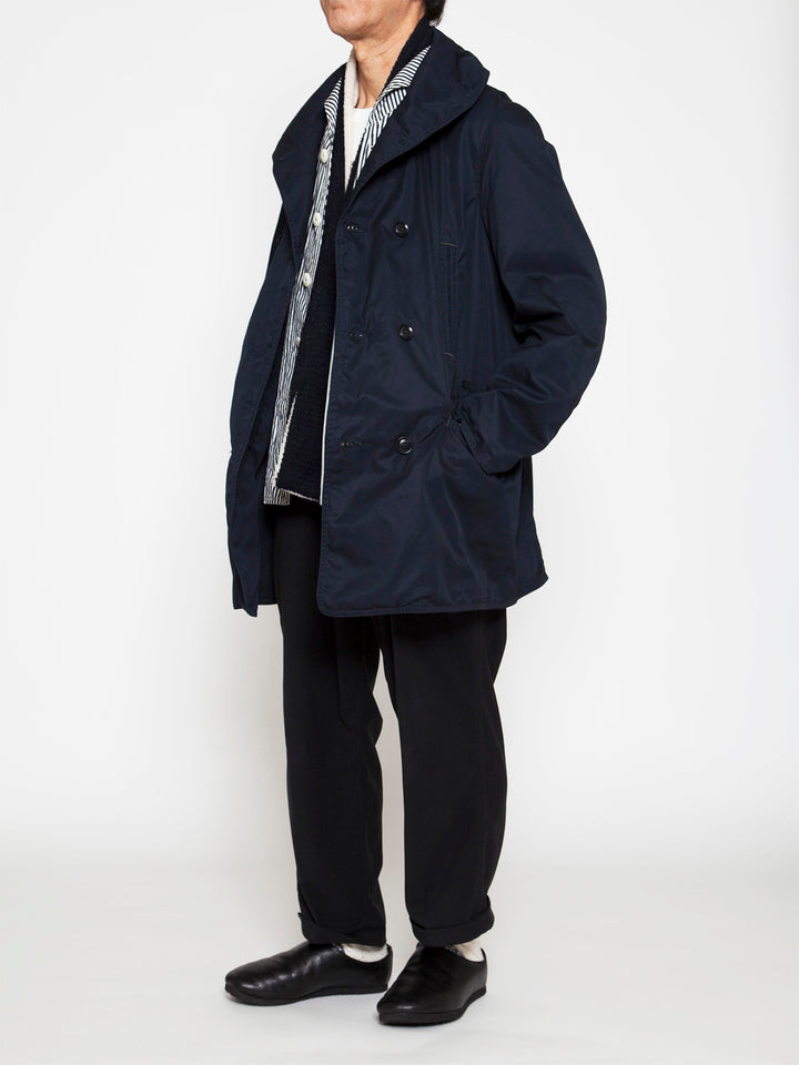 CJ009・Utility Mackinaw Coat / High Density Cotton Gabardine - Midnight Navy