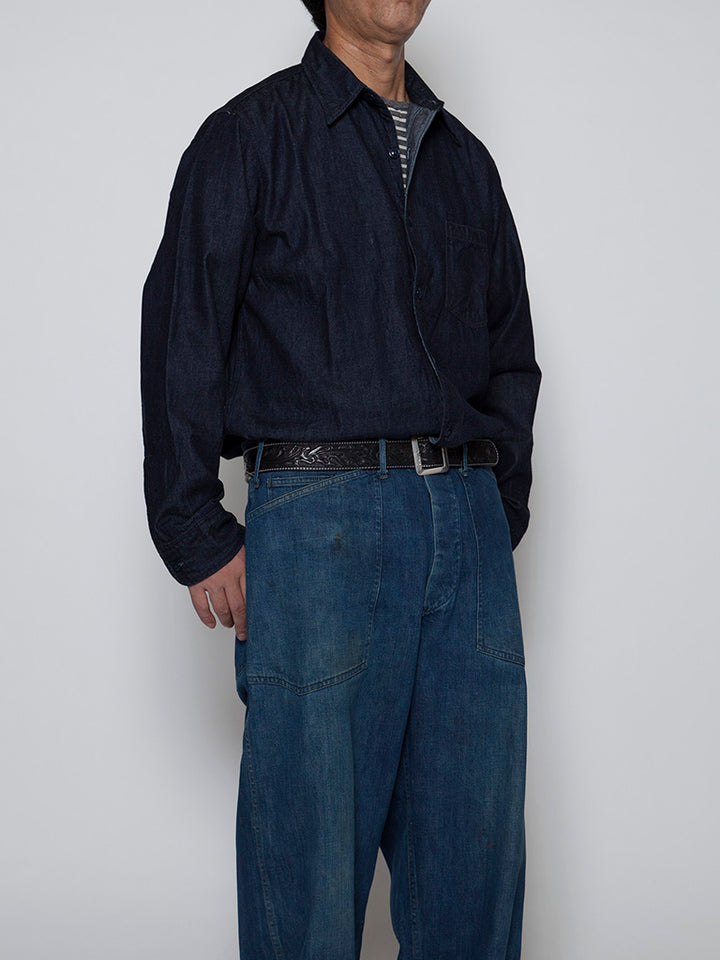 CS001・NAVY 1pocket Shirt / 6oz Denim - Indigo