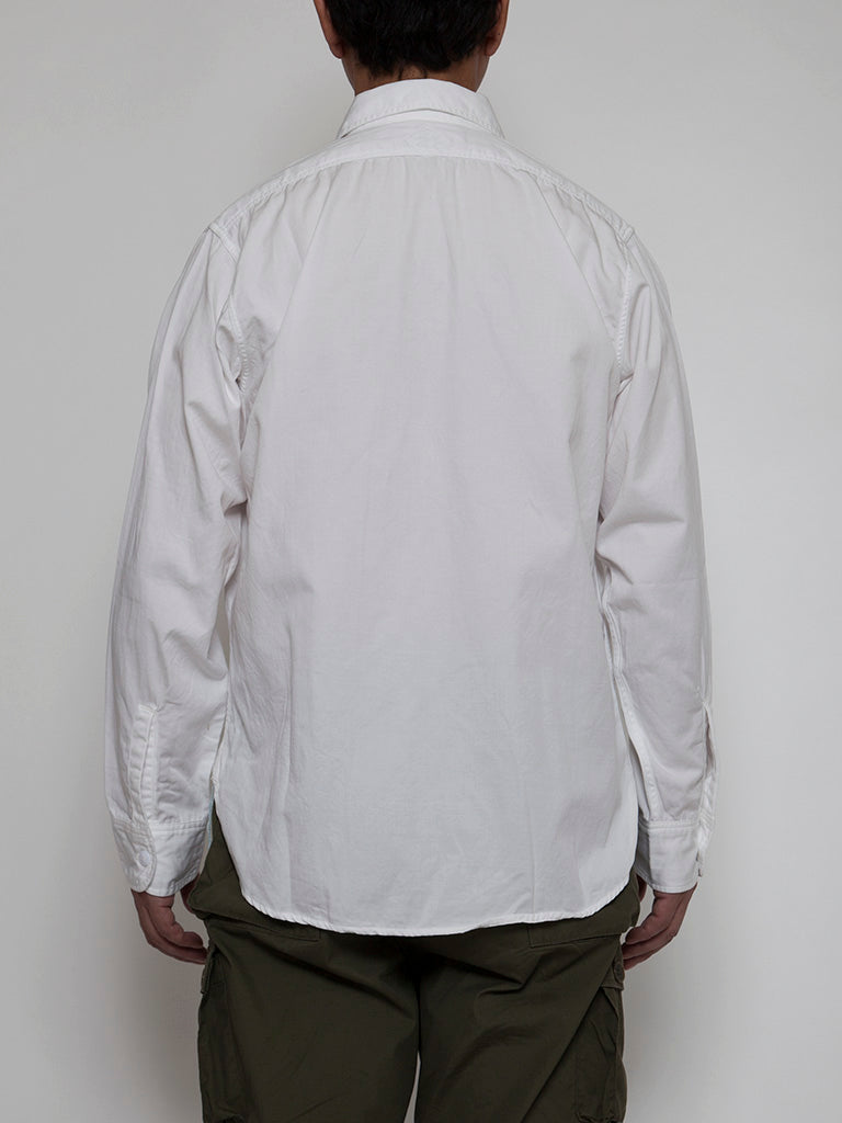 CS001・NAVY 1pocket Shirt / Peru Cotton Shirt Twill - Off-White