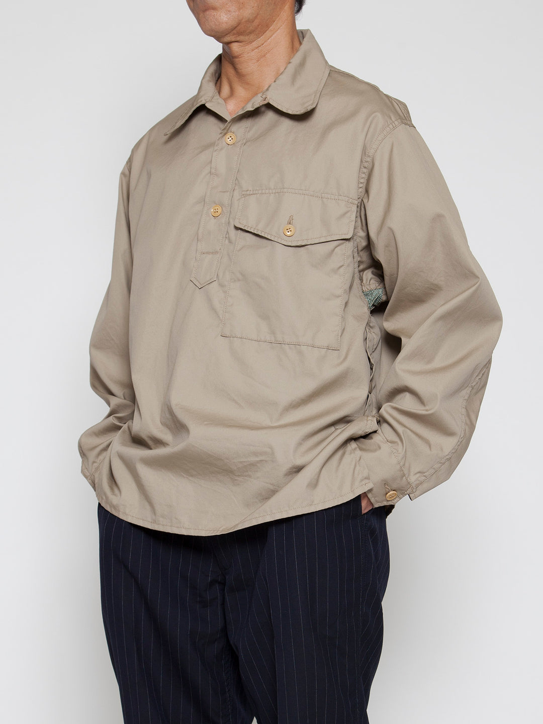 CS008・Utility Pullover Stream Shirt / USMC M-51 NYCO Blocks - Beige