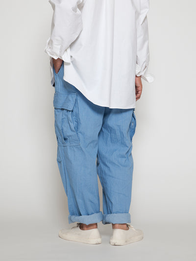 FP006E - FATIGUE SLACKS "JUNGLE EASY SLACKS" / Bleached Denim