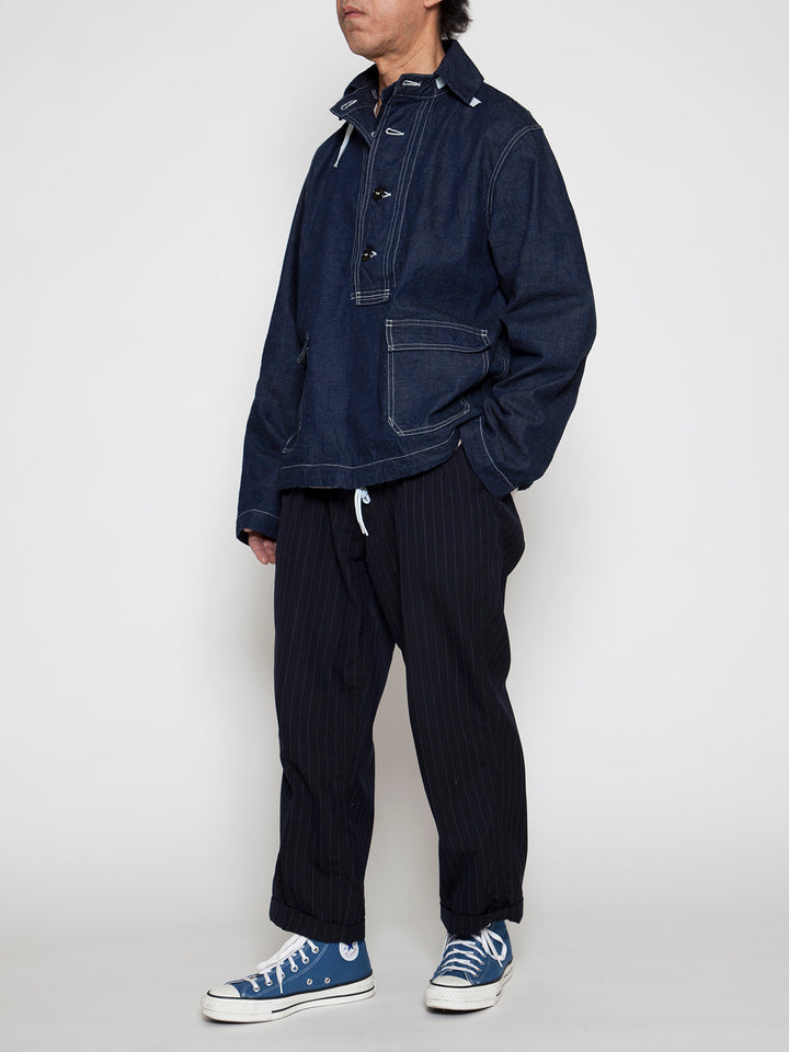 CJ003・Utility Navy Pullover Jacket / High Density Indigo Denim w/Natural Stitch