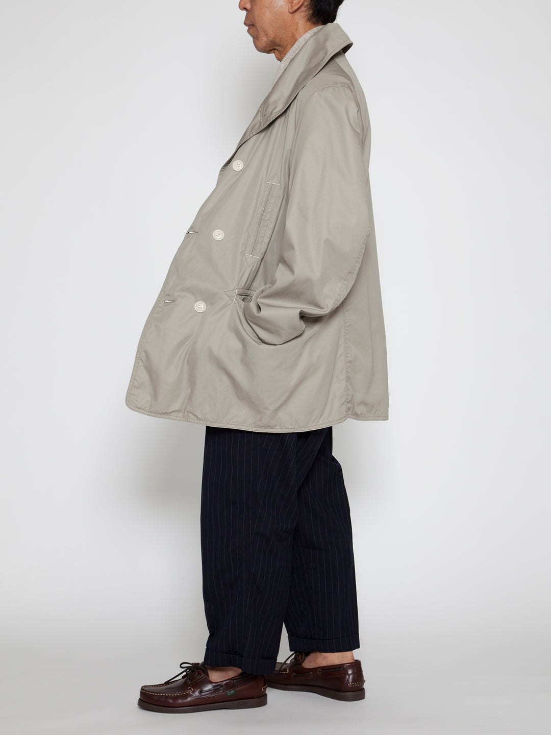 CJ009・Utility Mackinaw Coat / High Density Cotton Gabardine - Sand Beige