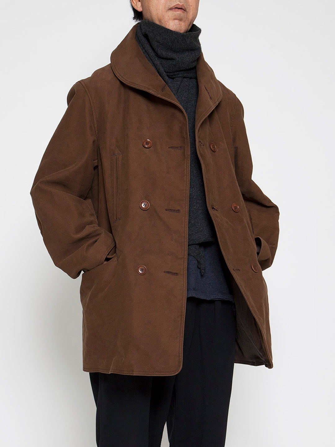 CJ009・Utility Mackinaw Coat / Cotton Moleskin - Brown