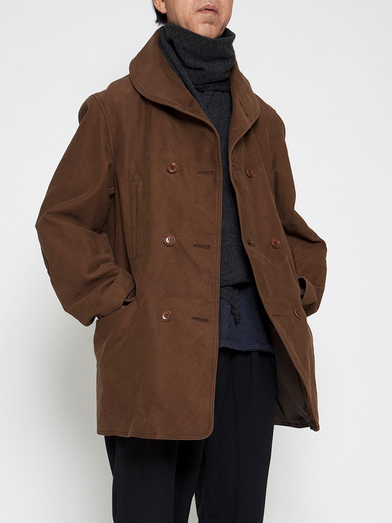 CJ009 - CORONA・Utility Mackinaw Coat / Cotton Moleskin - Brown