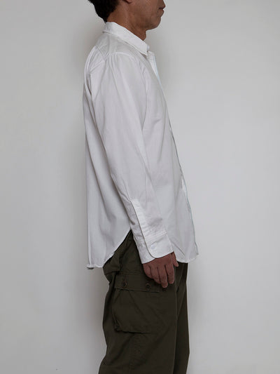CS001 - CORONA・NAVY 1pocket Shirt / Peru Cotton Shirt Twill - Off-White