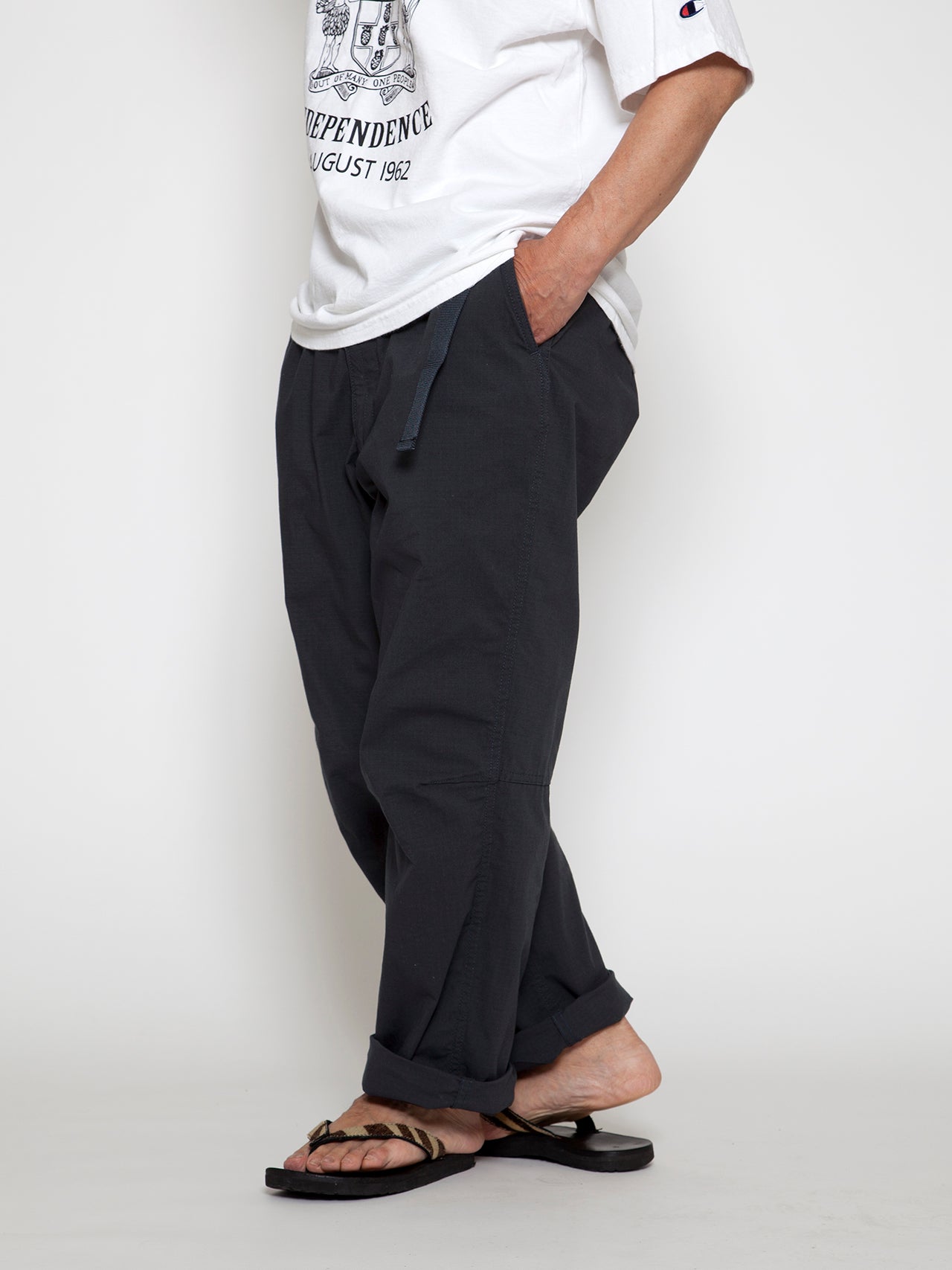 FP007E - FATIGUE SLACKS "EX-48 EASY SLACKS" / Nylon + Cotton Ripstop - Charcoal