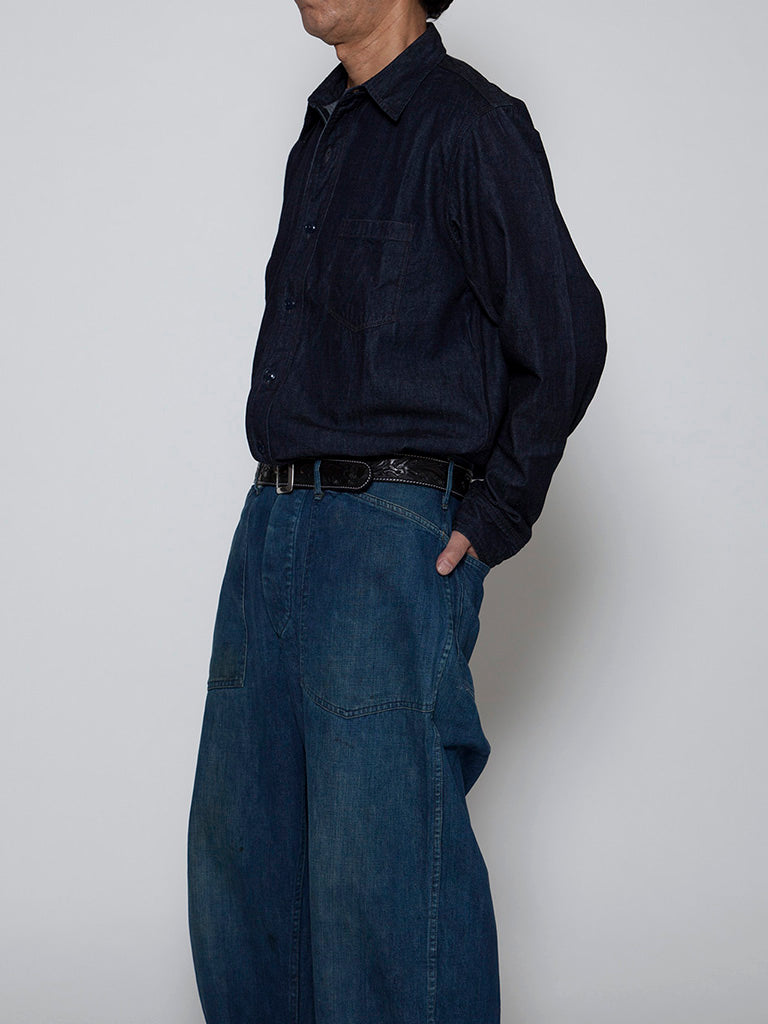CS001・NAVY 1pocket Shirt / 6oz Denim - Indigo