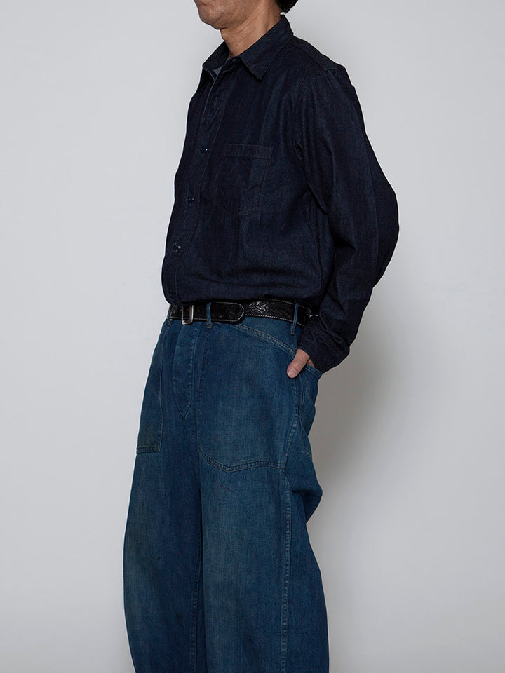 CS001・NAVY 1pocket Shirt / 6oz Denim - Indigo