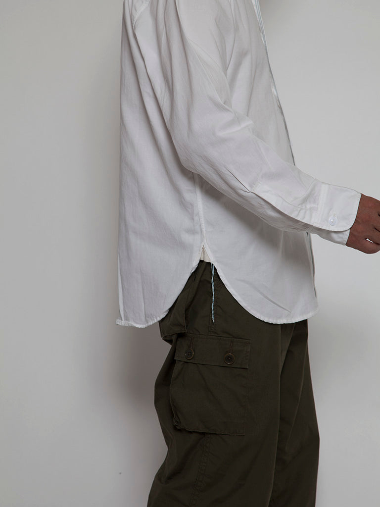 CS001・NAVY 1pocket Shirt / Peru Cotton Shirt Twill - Off-White