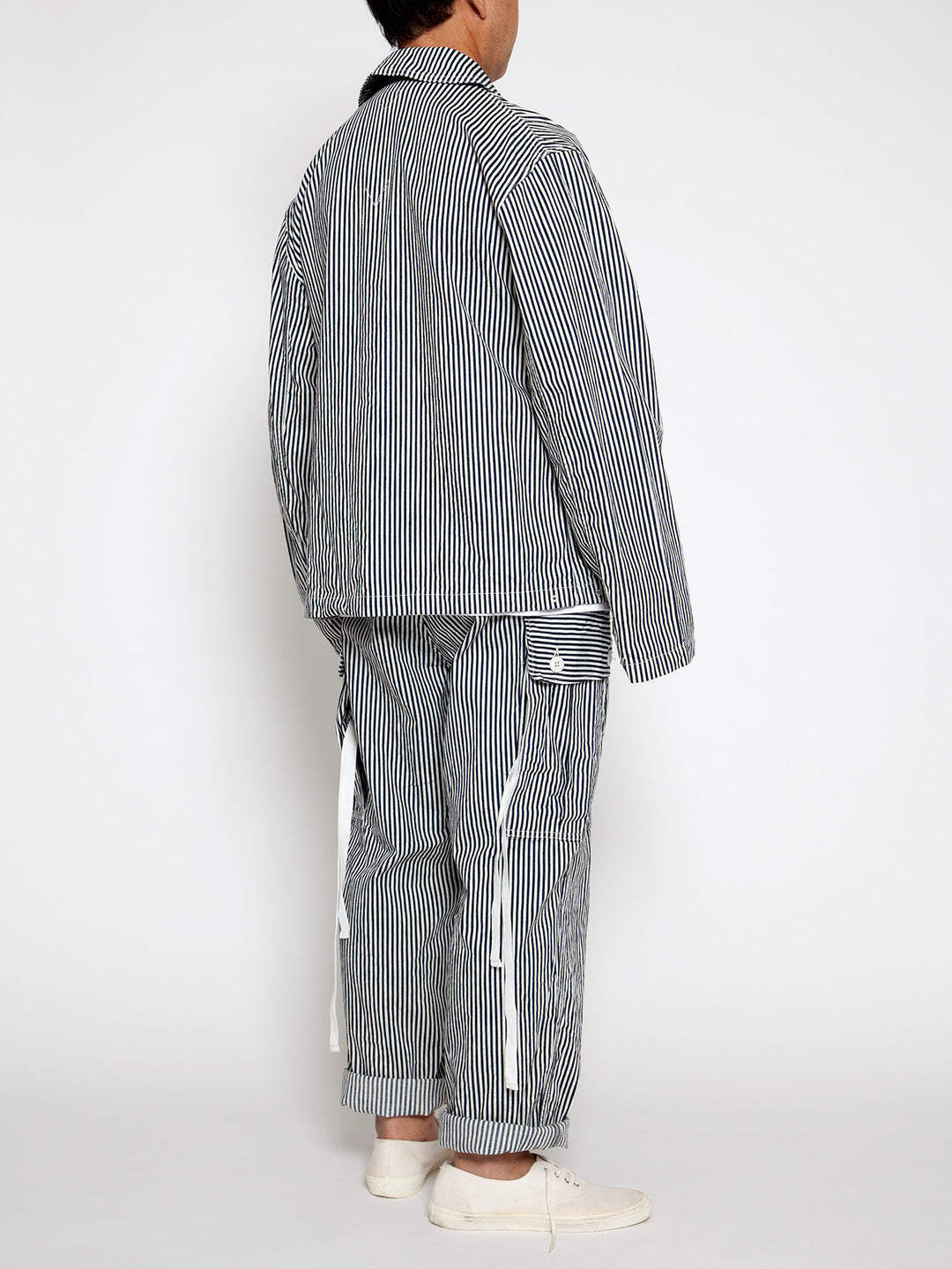 CJ004・Utility Navy Jumper / High Density Hickory Stripe - Indigo×Natural