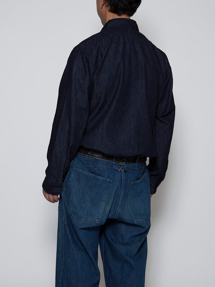 CS001・NAVY 1pocket Shirt / 6oz Denim - Indigo