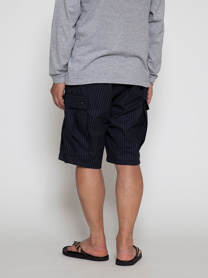 FP009・"M-51 SHORT SLACKS" / TR Oxford - Navy Stripe