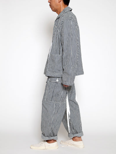 CJ004 - CORONA・Utility Navy Jumper / High Density Hickory Stripe - Indigo×Natural
