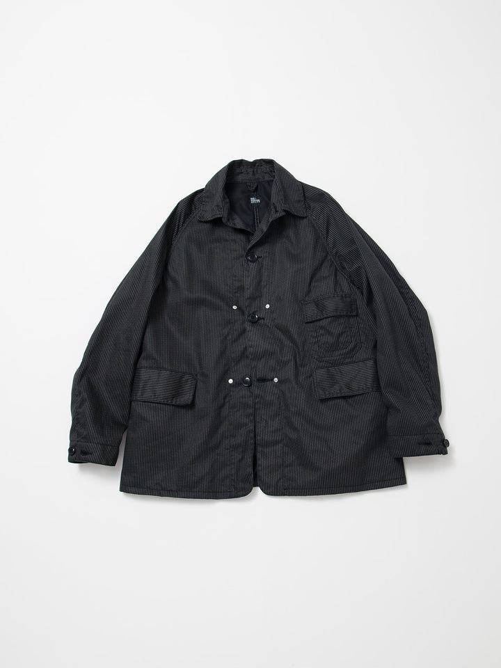 CJ001・Utility Game Jacket / Black Key Stripe - Grey Stripe on Black
