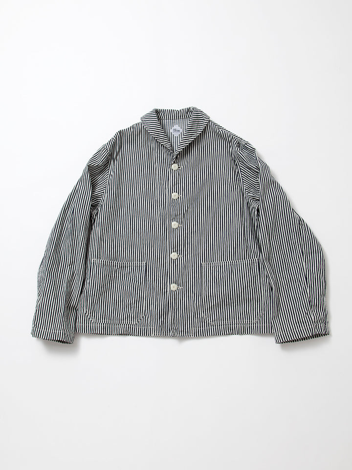 CJ004・Utility Navy Jumper / High Density Hickory Stripe - Indigo×Natural