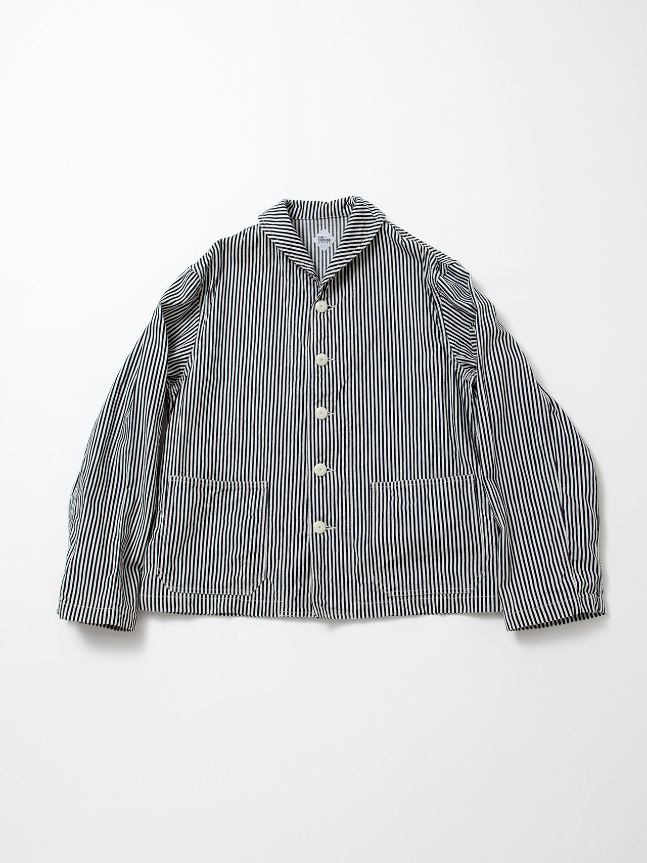 CJ004 - CORONA・Utility Navy Jumper / High Density Hickory Stripe - Indigo×Natural