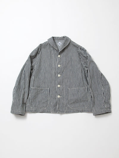 CJ004 - CORONA・Utility Navy Jumper / High Density Hickory Stripe - Indigo×Natural