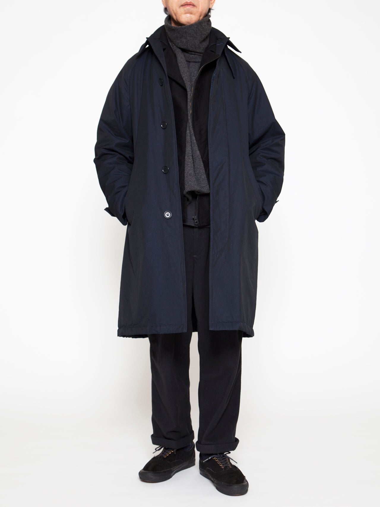 CJ046 - CORONA・Up Duster Coat RB21 / High Density Chambray Gabardine - Midnight Navy