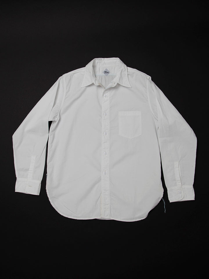 CS001・NAVY 1pocket Shirt / Peru Cotton Shirt Twill - Off-White