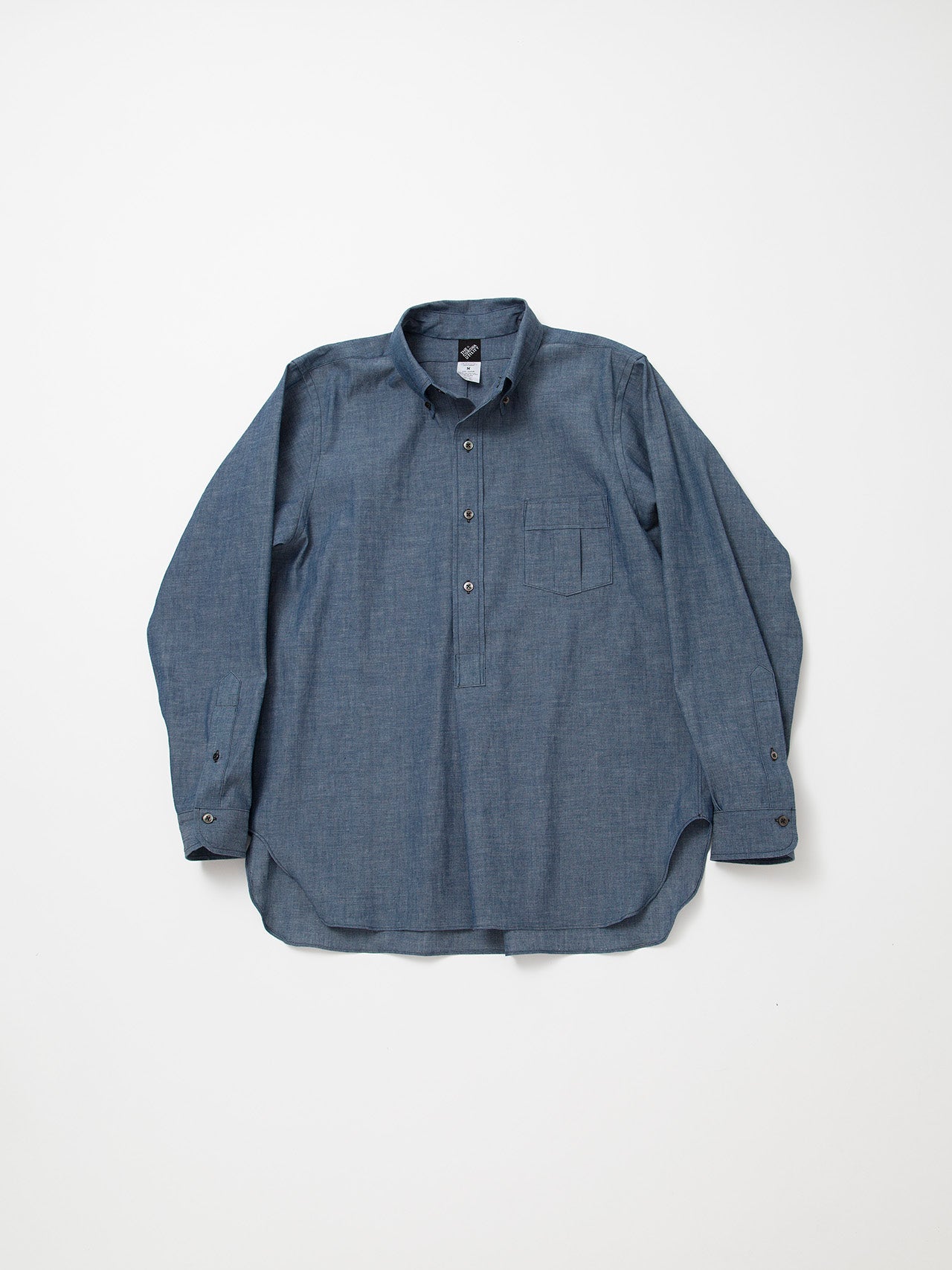 CS005 - CORONA・White Collar Work Shirt / Cotton Blue Chambray