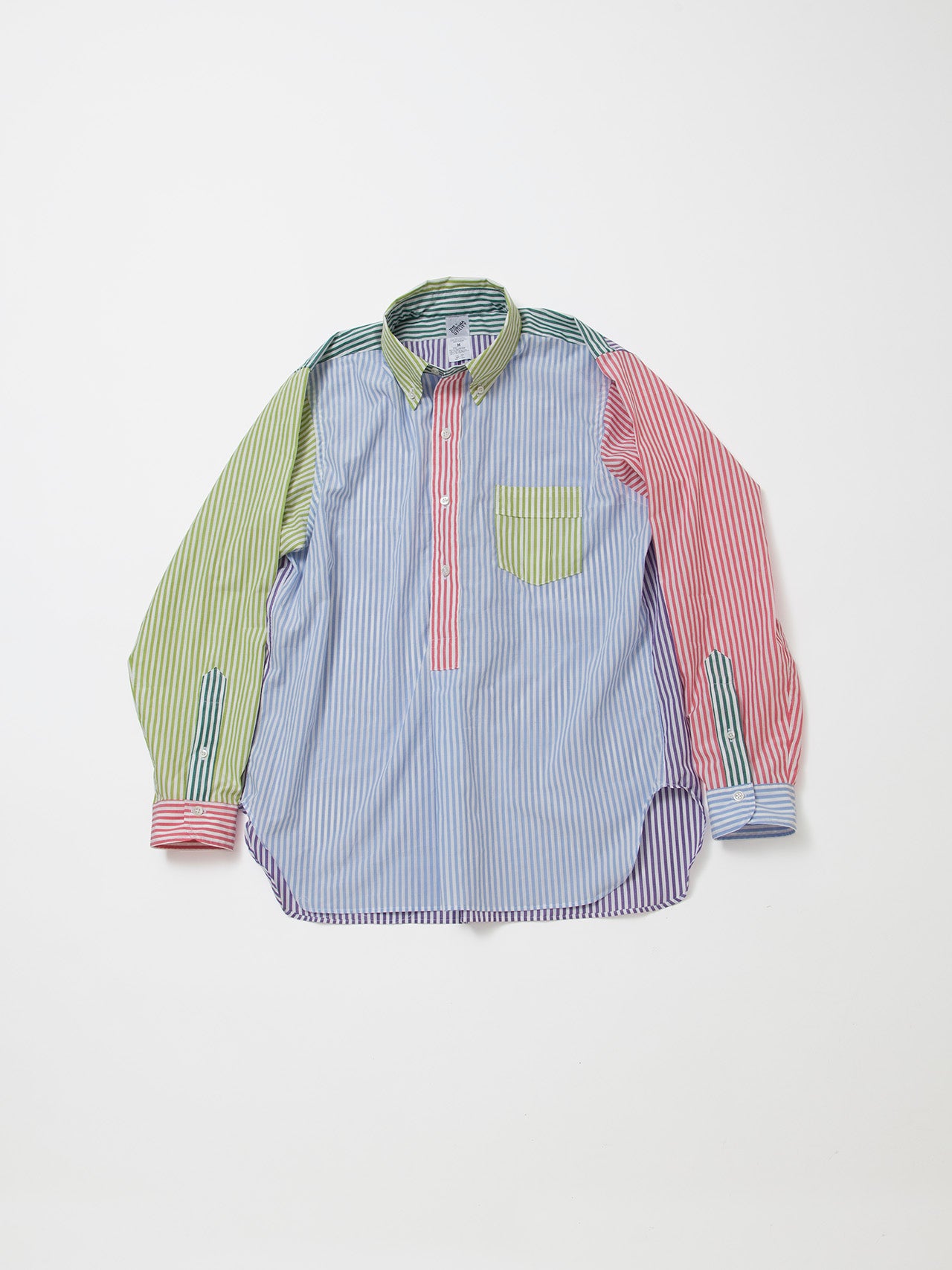 CS005 - CORONA・White Collar Work Shirt / Stripe Broadcloth - Crazy Pattern