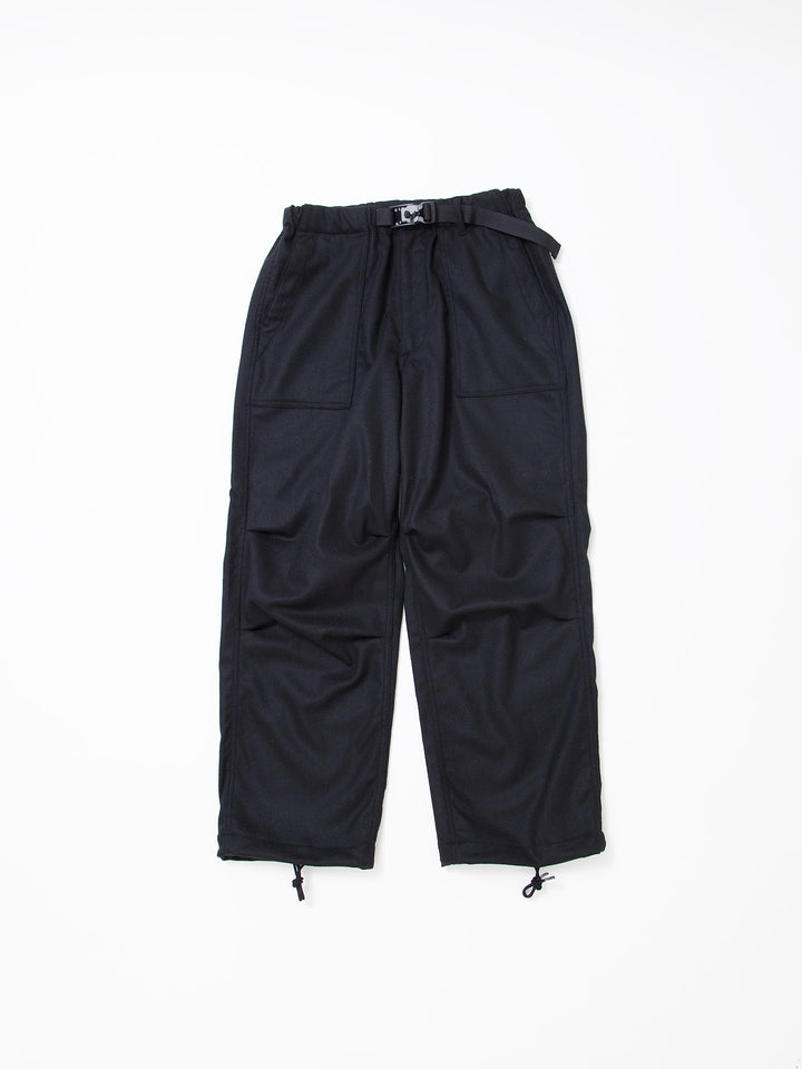 FP005E・"AGGRESSOR EASY SLACKS" / Wool + Ester Stretch Twill - Black