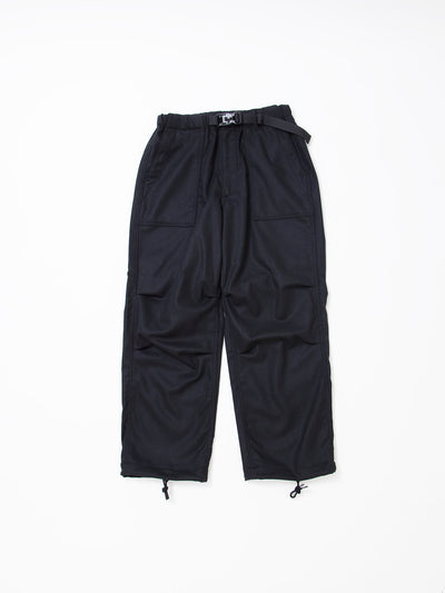 FP005E - FATIGUE SLACKS "AGGRESSOR EASY SLACKS" / Wool + Ester Stretch Twill - Black