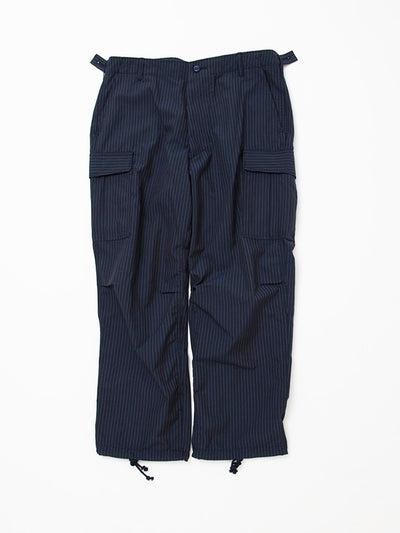 FP006 - FATIGUE SLACKS "JUNGLE SLACKS" / TR Stripe Oxford - Grey Pinstripe on Navy