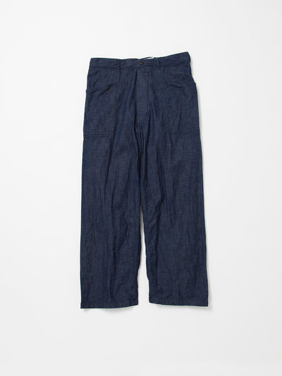 FP015 - FATIGUE SLACKS "UTILITY NAVY SLACKS" / High Density Indigo Denim