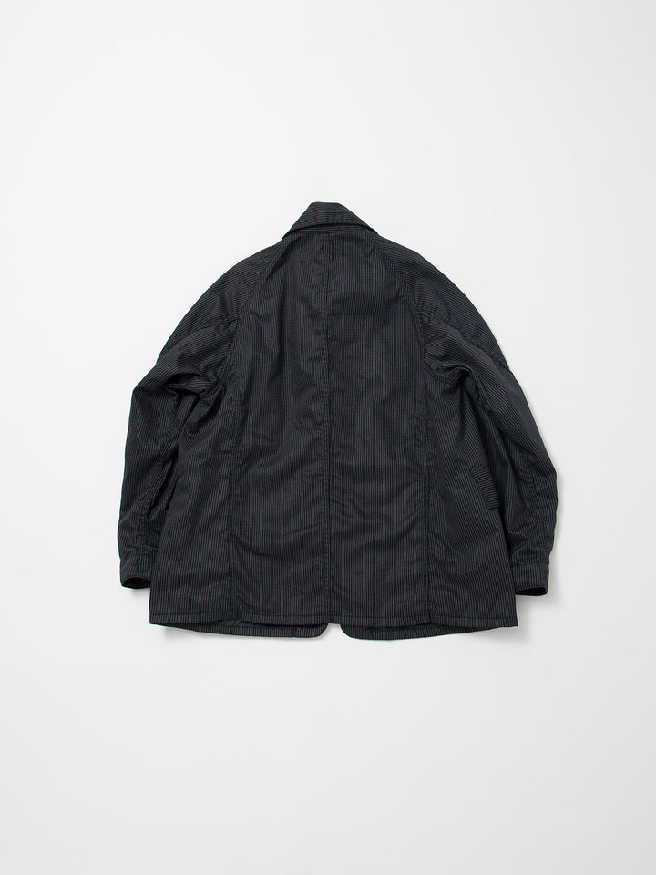 CJ001・Utility Game Jacket / Black Key Stripe - Grey Stripe on Black