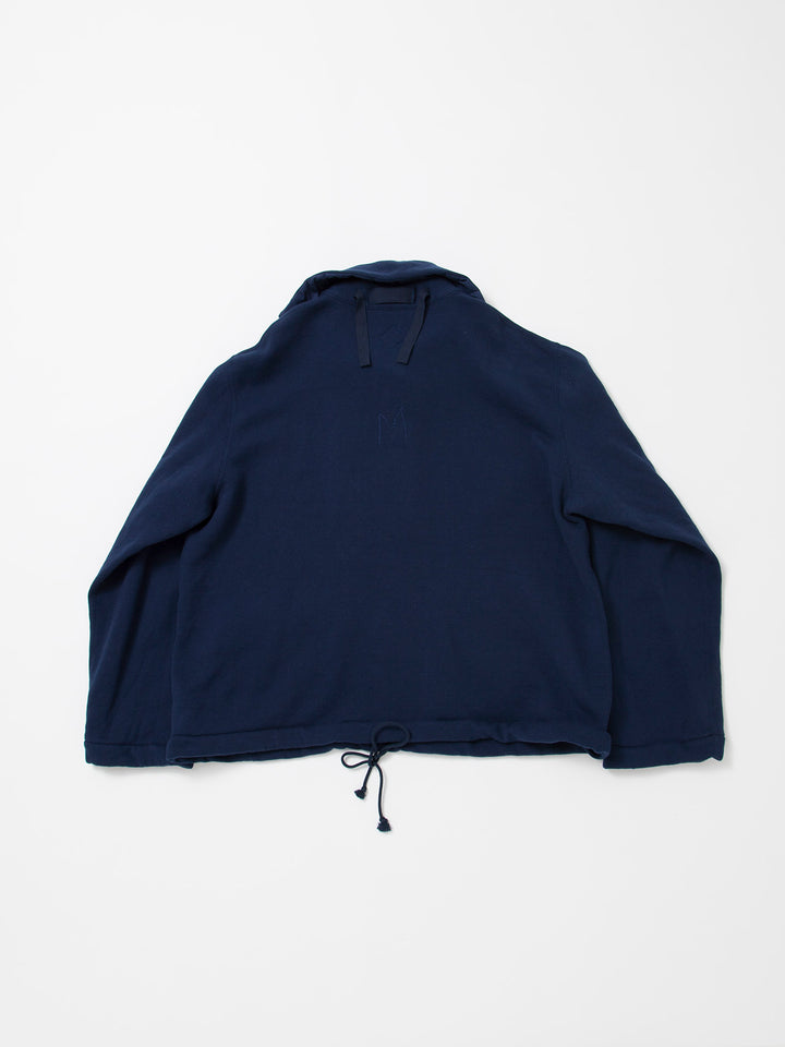 CJ003・Utility Navy Pullover Jacket / Cotton Fleece - Navy