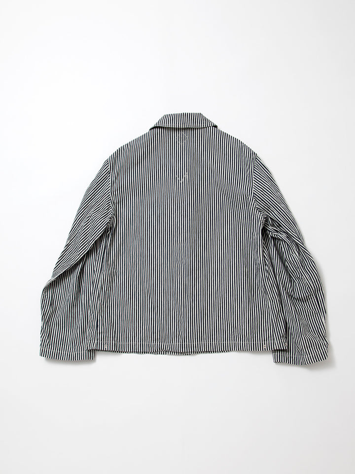 CJ004・Utility Navy Jumper / High Density Hickory Stripe - Indigo×Natural